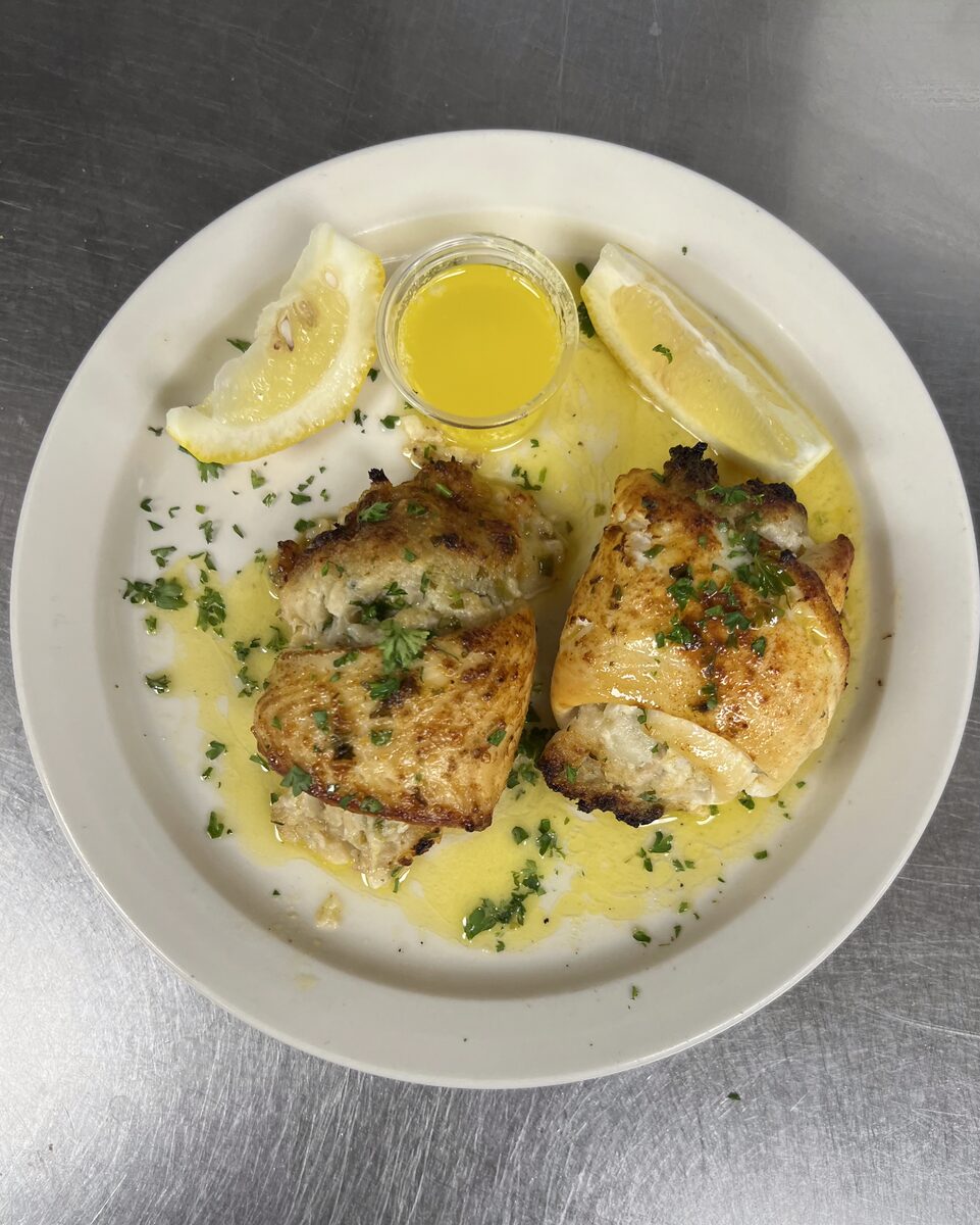 Broiled flounder with lemon butter