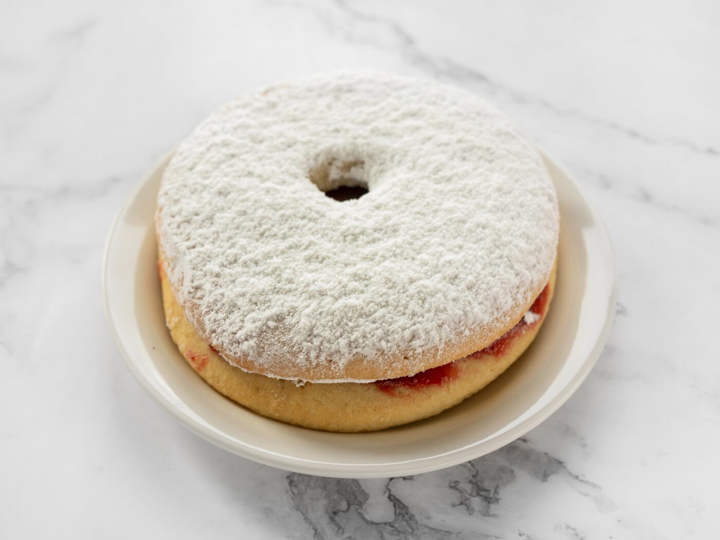 Linzertorte with coconut and chocolate icing